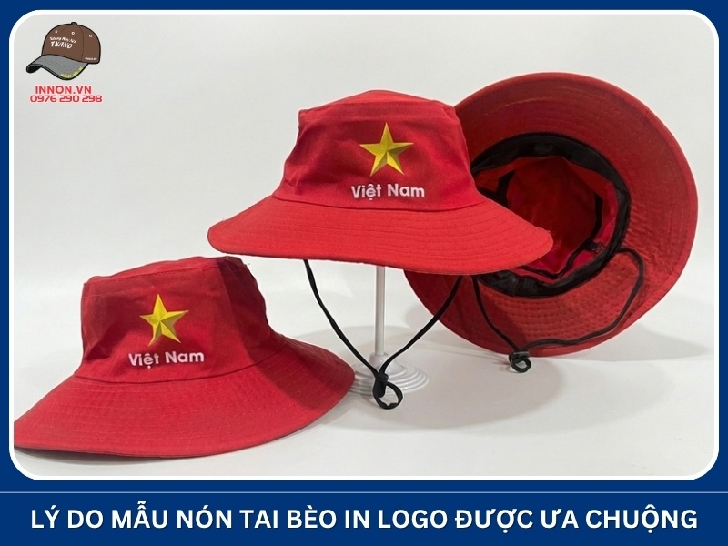 Lý do mẫu nón tai bèo in logo được ưa chuộng