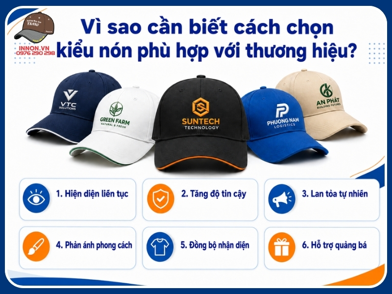 Vì sao cần biết cách chọn kiểu nón phù hợp với thương hiệu