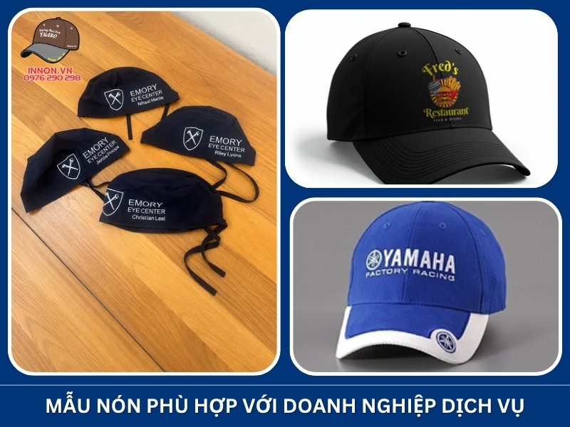 Mẫu nón phù hợp với doanh nghiệp dịch vụ