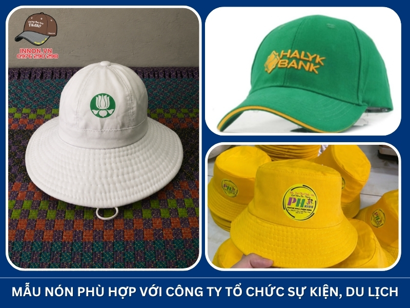 Mẫu nón phù hợp với công ty tổ chức sự kiện, du lịch