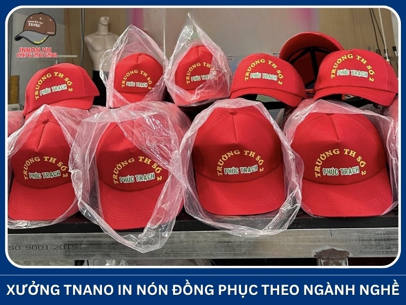 Xưởng TNANO in nón đồng phục theo ngành nghề