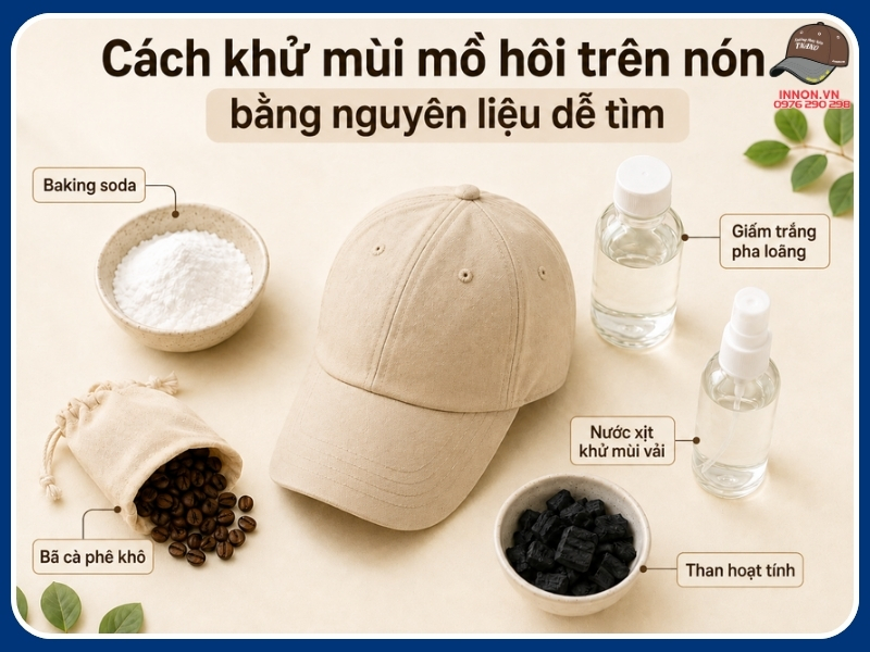 Cách khử mùi mồ hôi trên nón bằng nguyên liệu dễ tìm