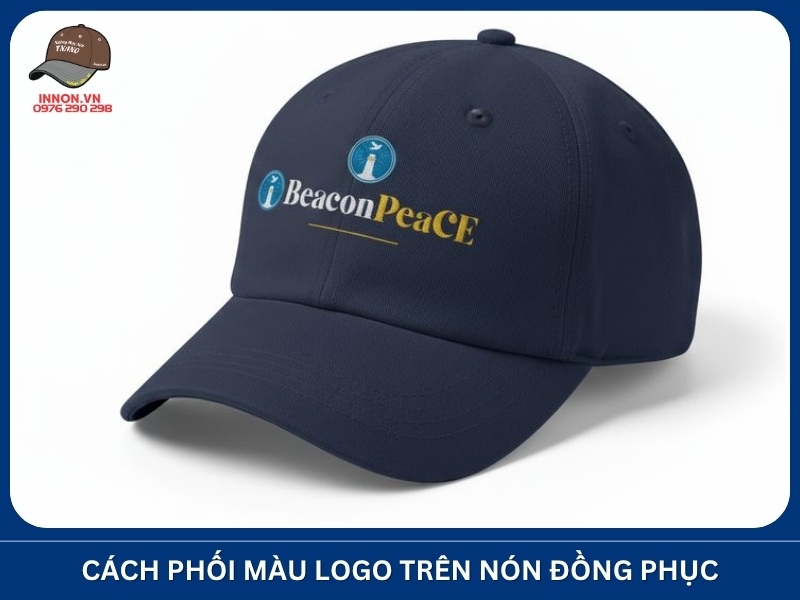 Cách phối màu logo trên nón đồng phục