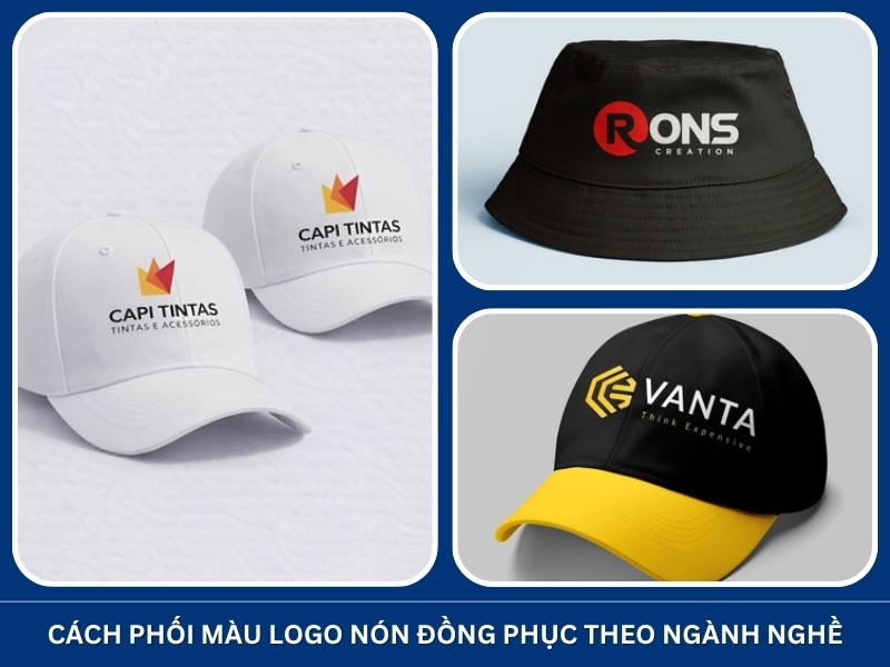 Cách phối màu logo nón đồng phục theo ngành nghề