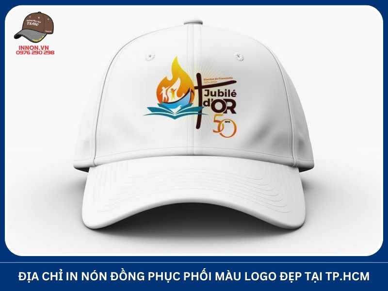 Địa chỉ in nón đồng phục phối màu logo đẹp tại TP.HCM