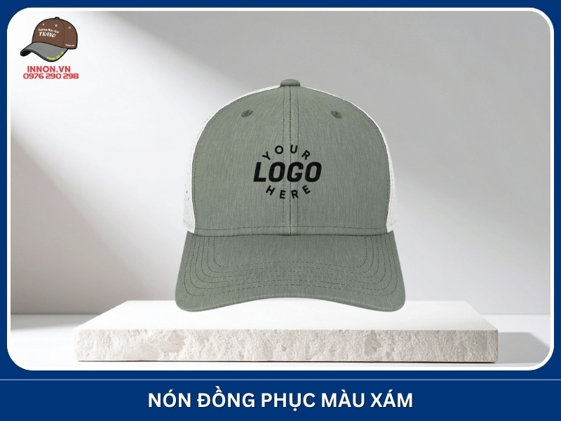 Nón đồng phục màu xám