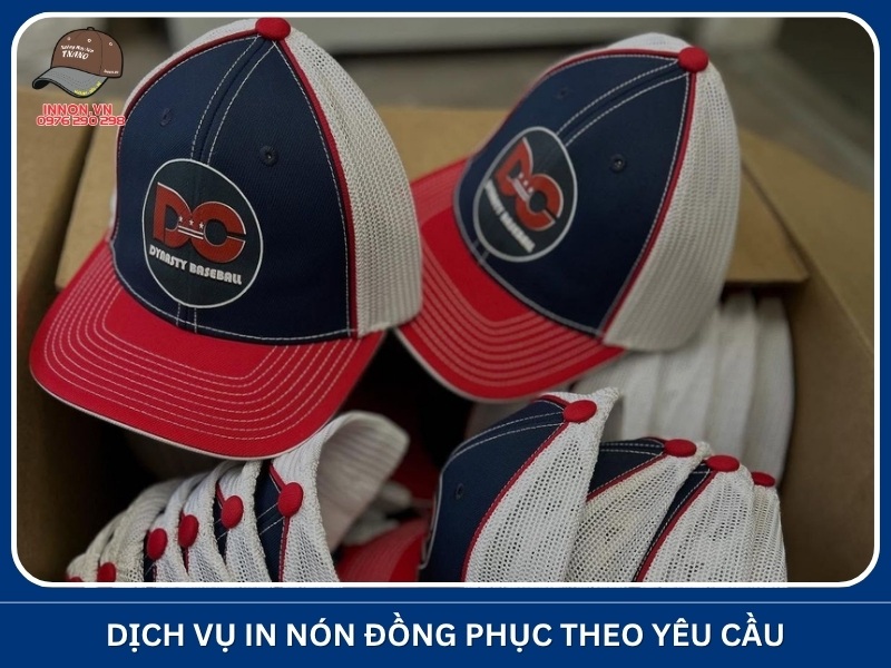 Dịch vụ in nón đồng phục theo yêu cầu