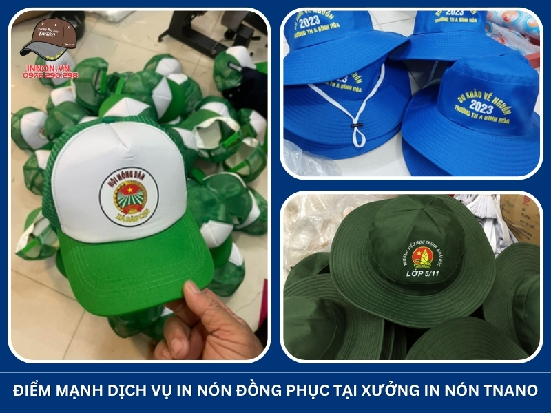 Điểm mạnh dịch vụ in nón đồng phục tại Xưởng In Nón TNANO