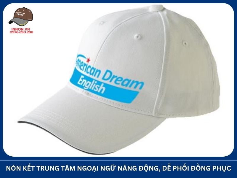 Nón kết trung tâm ngoại ngữ năng động, dễ phối đồng phục