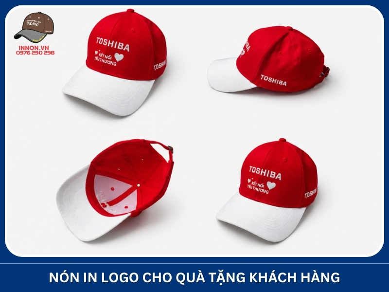 Nón in logo cho quà tặng khách hàng