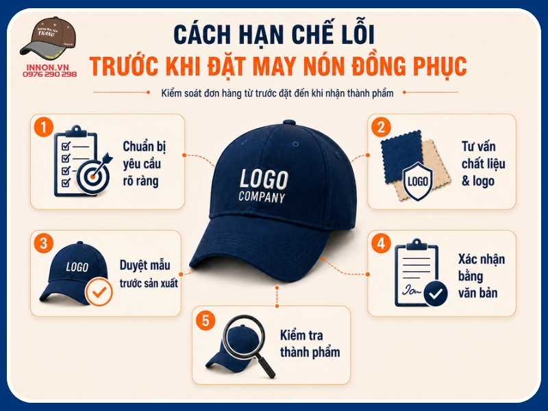 10 lỗi thường gặp khi đặt may nón đồng phục CẦN TRÁNH 15 Cách hạn chế lỗi trước khi đặt may nón đồng phục