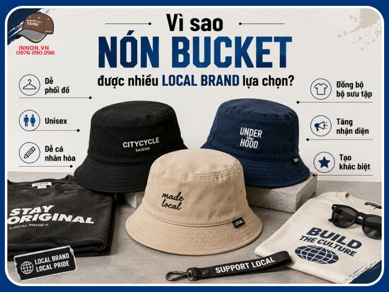 Đặt may nón Bucket local brand 4 Vì sao nón Bucket được nhiều local brand lựa chọn