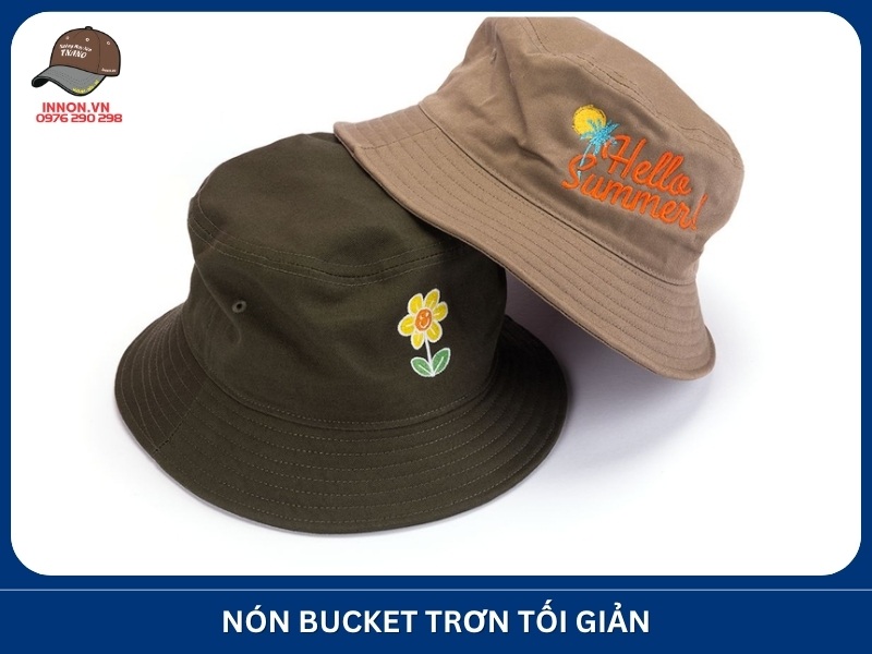 Đặt may nón Bucket local brand 5 Nón Bucket trơn tối giản