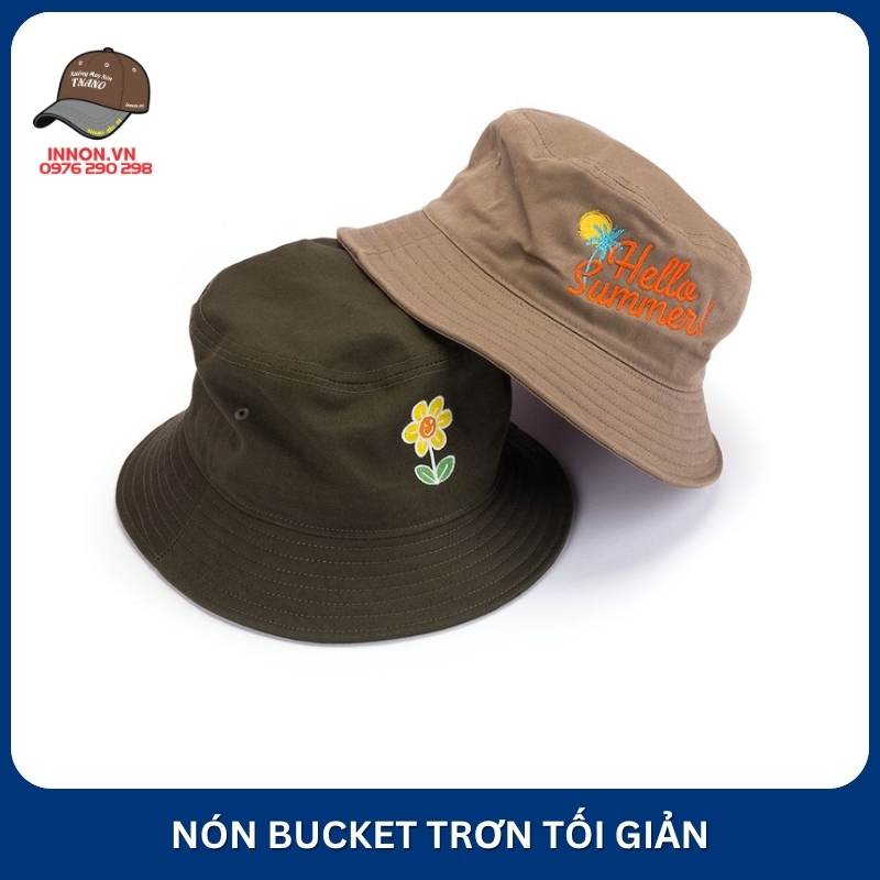 Mũ bucket trơn tối giản Mũ bucket trơn tối giản
