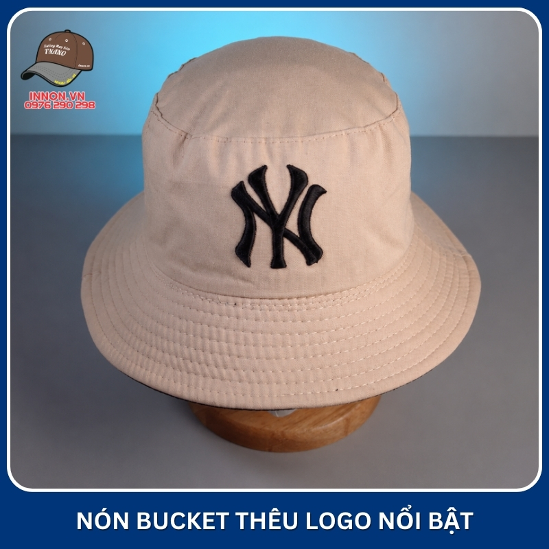 Mũ bucket thêu logo nổi bật Mũ bucket thêu logo nổi bật