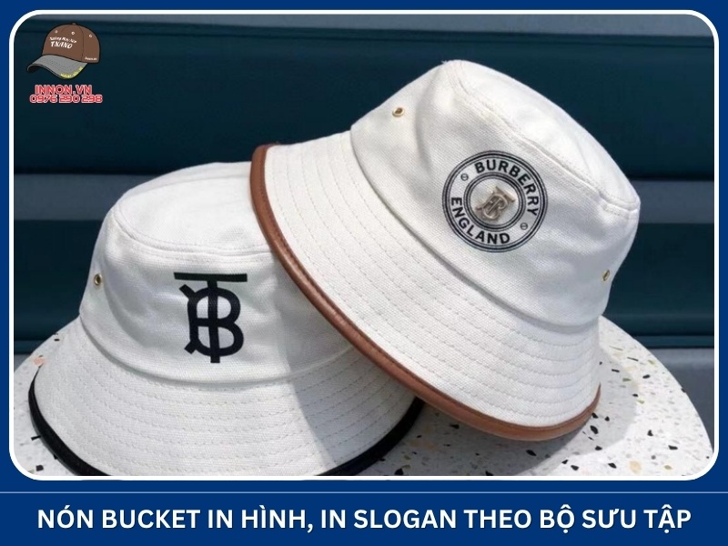Đặt may nón Bucket local brand 7 Nón Bucket in hình, in slogan theo bộ sưu tập
