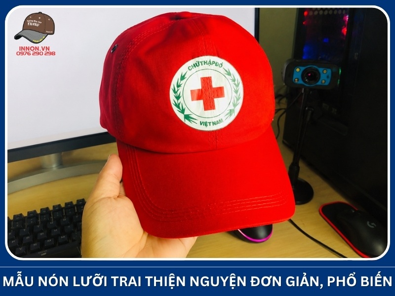 Mẫu nón lưỡi trai thiện nguyện đơn giản, phổ biến
