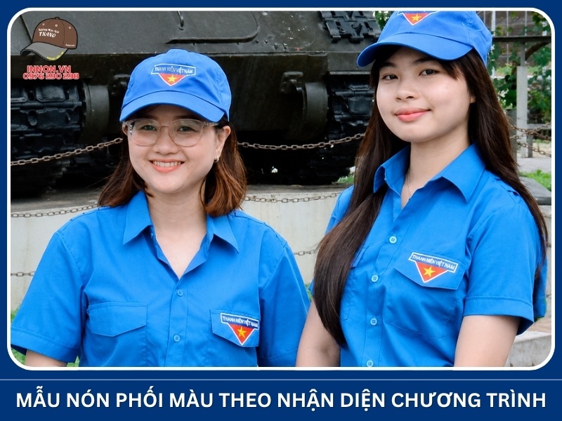 Mẫu nón phối màu theo nhận diện chương trình