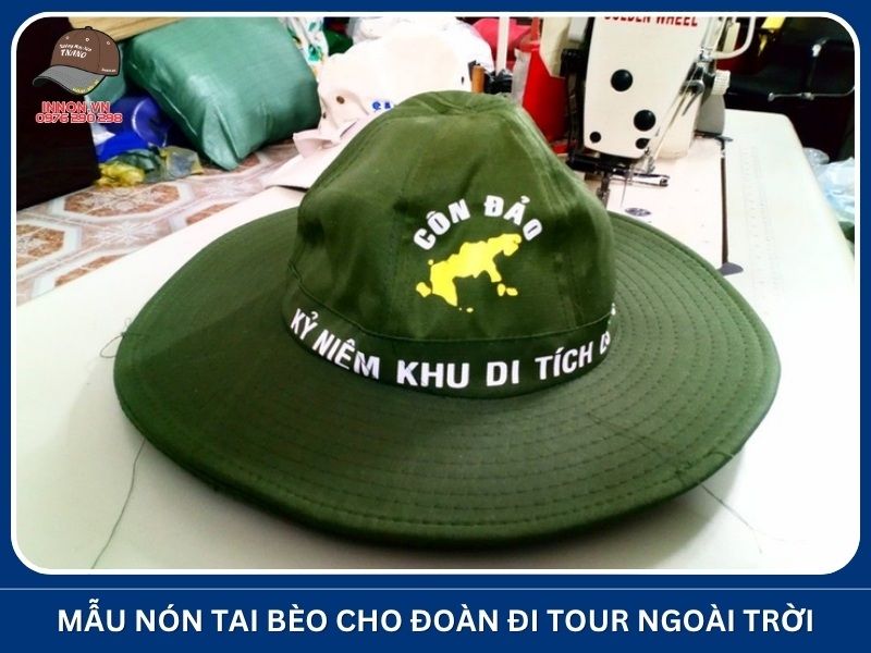 Mẫu nón tai bèo cho đoàn đi tour ngoài trời