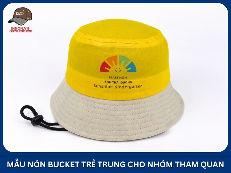Mẫu nón bucket trẻ trung cho nhóm tham quan