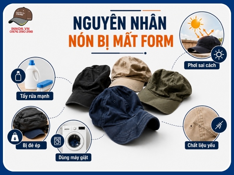 Nguyên nhân khiến nón bị mất form