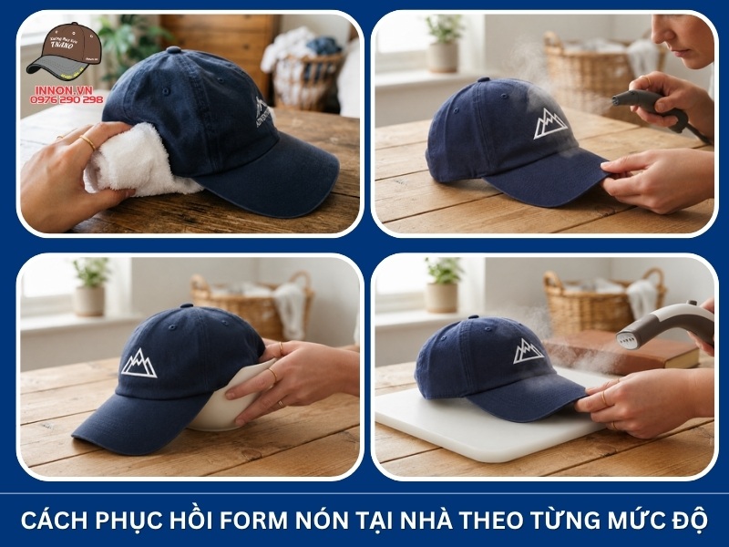 Cách phục hồi form nón tại nhà theo từng mức độ