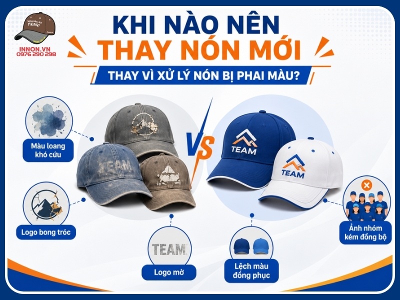 Khi nào nên thay nón mới thay vì xử lý nón bị phai màu