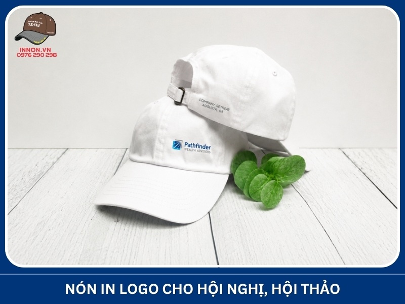 Nón in logo cho hội nghị, hội thảo