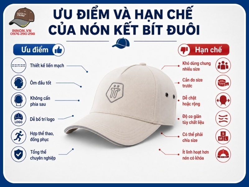 Ưu điểm và hạn chế của nón kết bít đuôi