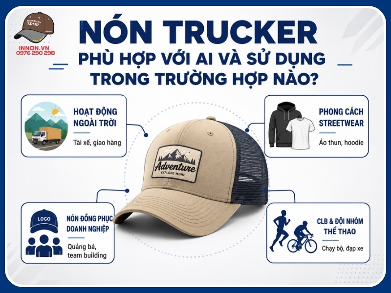 Nón lưới trucker là gì? TÌM HIỂU cấu tạo và cách chọn 23 Nón trucker phù hợp với ai và sử dụng trong trường hợp nào