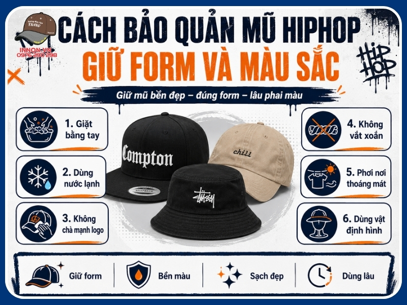 Cách bảo quản mũ hiphop giữ form và màu sắc