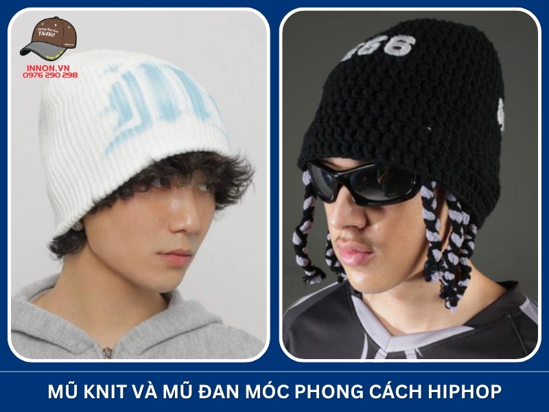 Mũ knit và mũ đan móc phong cách hiphop