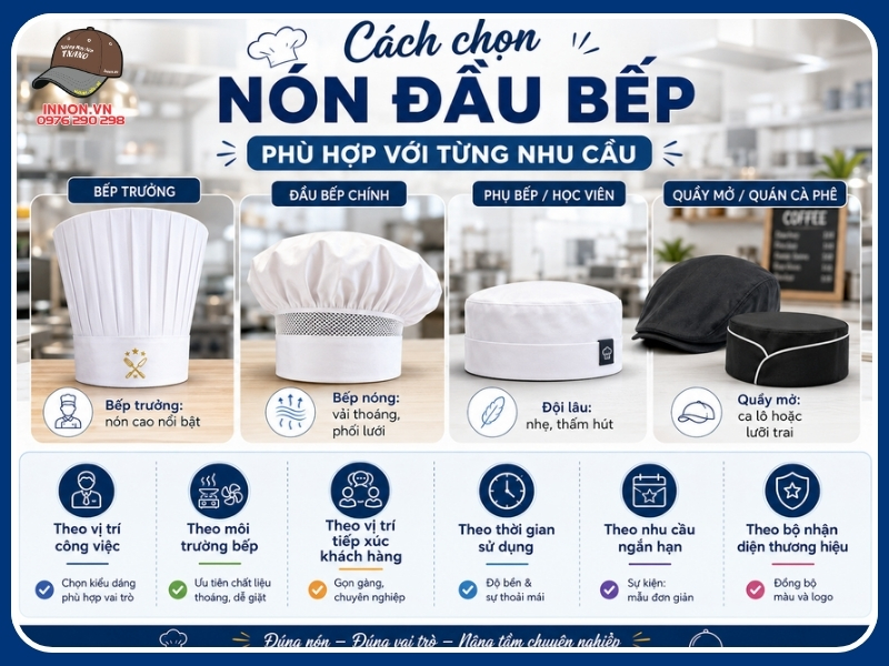 Cách chọn nón đầu bếp phù hợp với từng nhu cầu