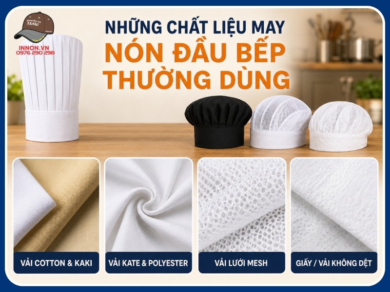 Những chất liệu may nón đầu bếp thường dùng