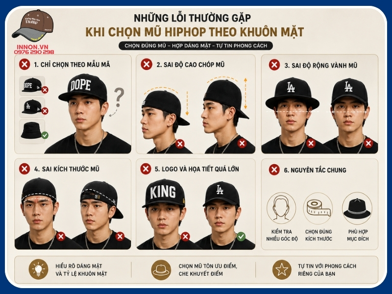 Những lỗi thường gặp khi chọn mũ hiphop theo khuôn mặt