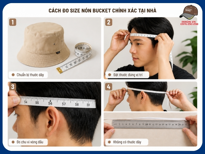 Cách chọn size nón bucket CHUẨN theo số đo vòng đầu 16 Cách đo size nón bucket chính xác tại nhà