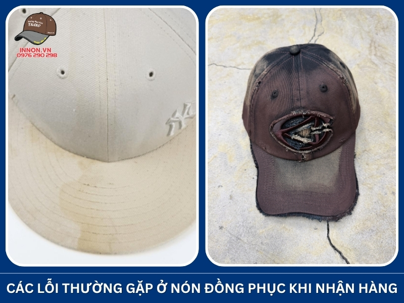 Cách kiểm tra chất lượng nón đồng phục khi nhận hàng ĐÚNG CHUẨN 13 Các lỗi thường gặp ở nón đồng phục khi nhận hàng