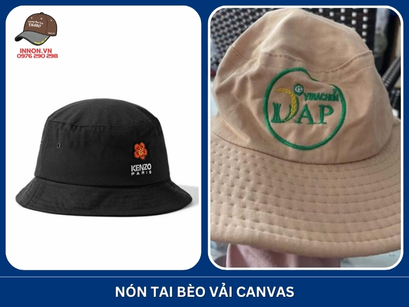 Nên chọn vành nón tai bèo cứng hay mềm khi đặt may? 21 Nón tai bèo vải canvas