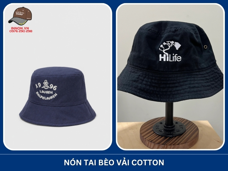 Nên chọn vành nón tai bèo cứng hay mềm khi đặt may? 22 Nón tai bèo vải cotton