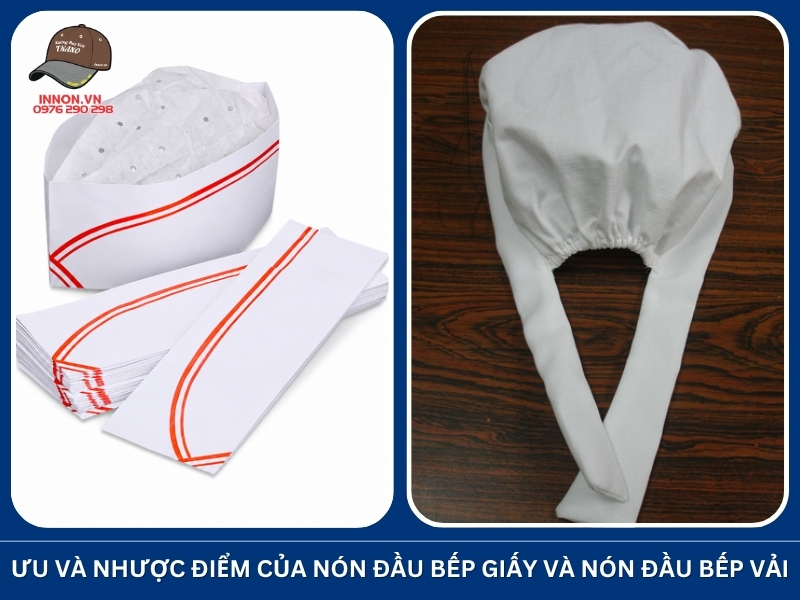 Ưu và nhược điểm của nón đầu bếp giấy và nón đầu bếp vải